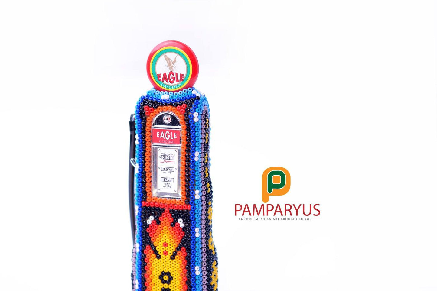 Huichol Beaded Mini Gas Station Arte Huichol - Pamparyus