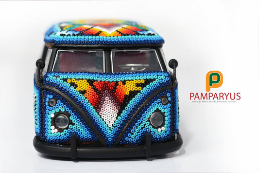 1960 VW Samba Beaded Huichol Arte Huichol - Pamparyus