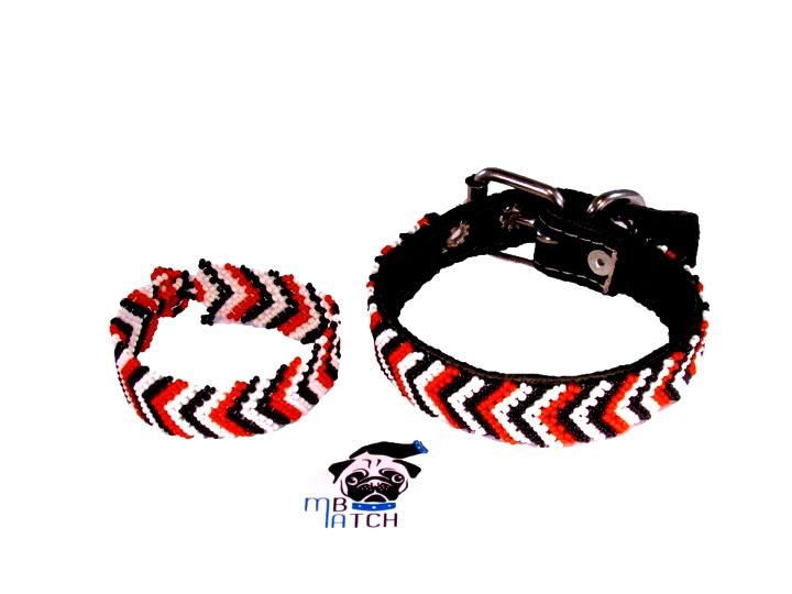 Collar de Perro Huichol #5 Talla Extra Chico (26-34cm) Arte Huichol - Pamparyus