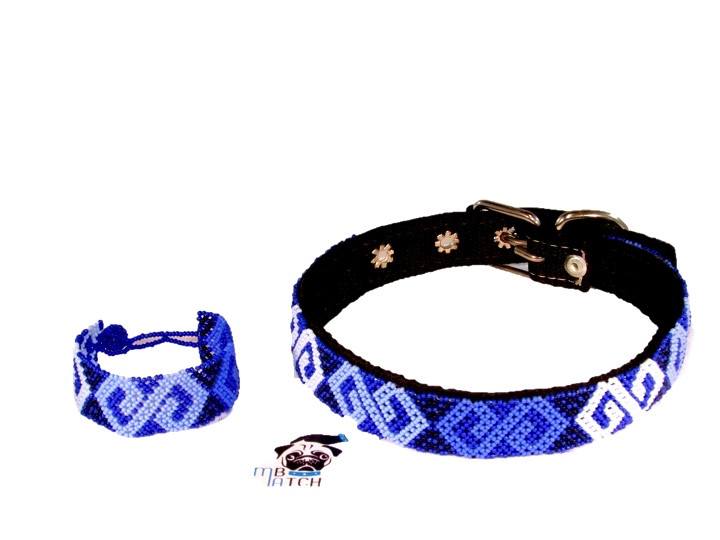 Collar de Perro Huichol #12 Talla Mediana (43-52cm) Arte Huichol - Pamparyus