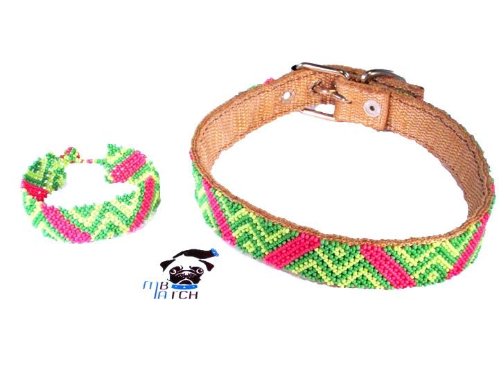 Collar de Perro Huichol #12 Talla Mediana (43-52cm) Arte Huichol - Pamparyus