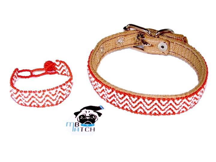 Collar de Perro Huichol #7 Talla Chica (33-40cm) Arte Huichol - Pamparyus