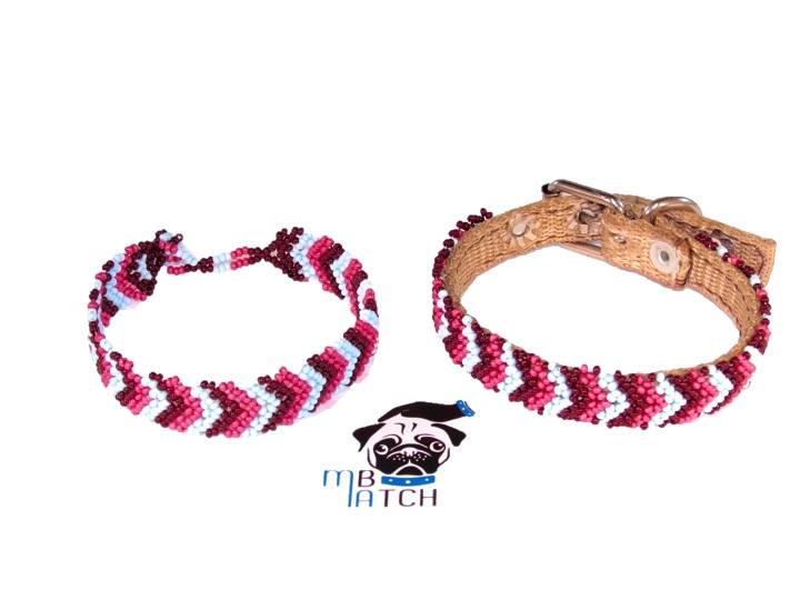 Collar de Perro/Gato Huichol #3 Talla Mini (21-26cm) Arte Huichol - Pamparyus