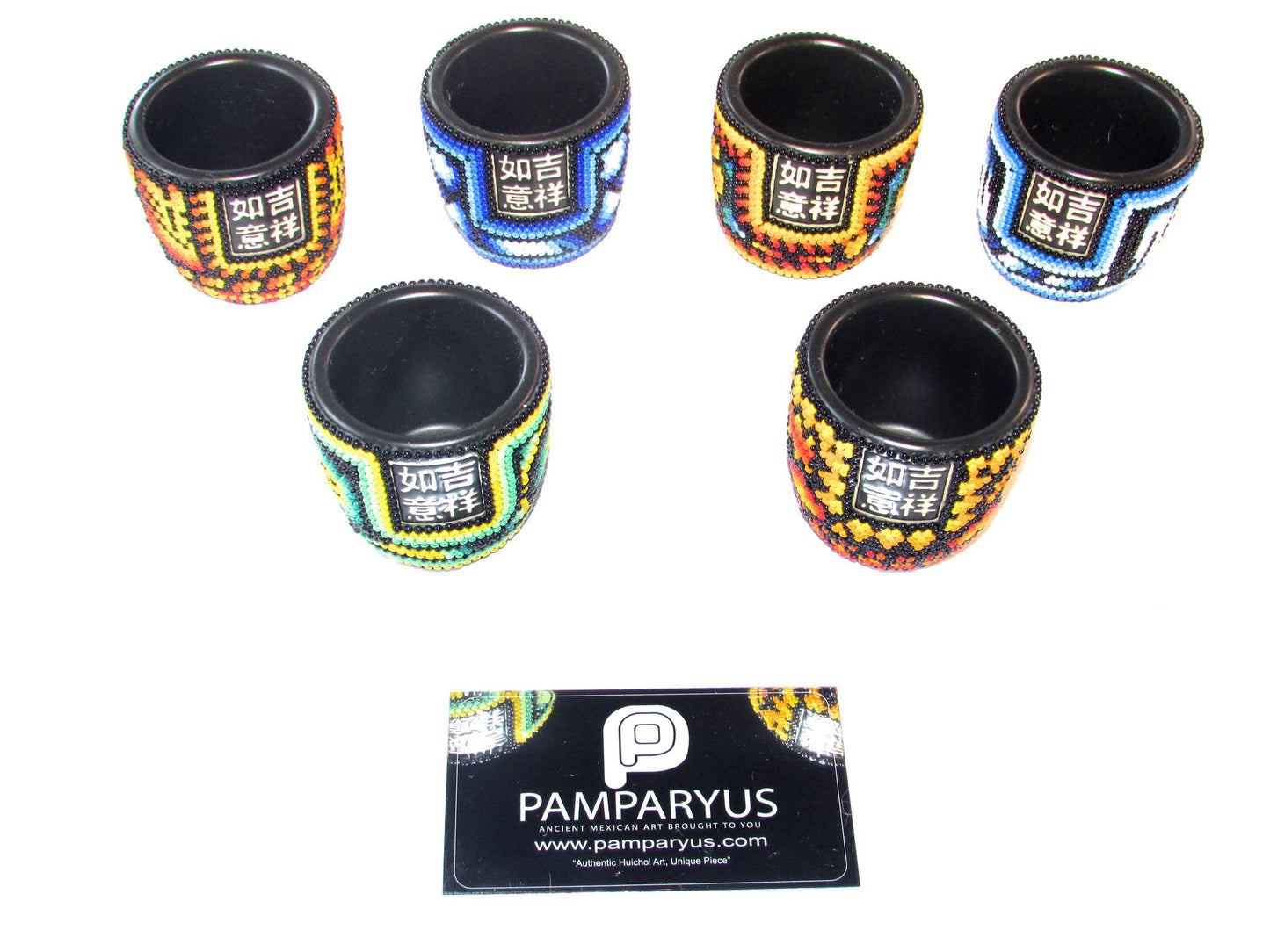 Juego de Porcelana para Sake Arte Huichol - Pamparyus 