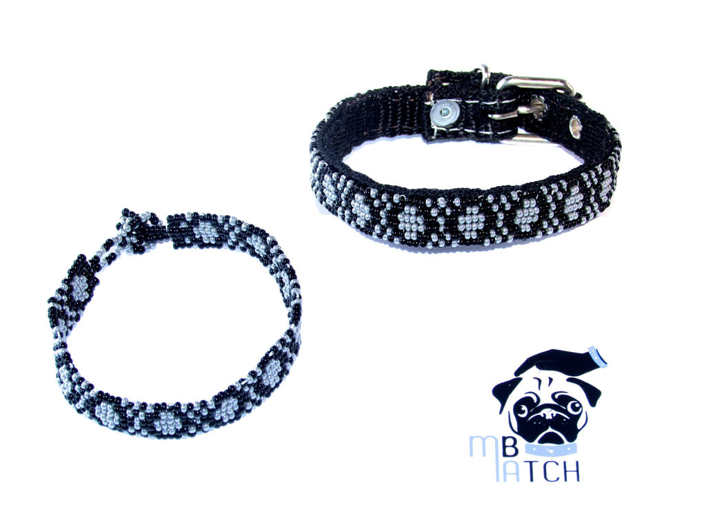 Collar de Perro/Gato Huichol #3 Talla Mini (21-26cm) Arte Huichol - Pamparyus 